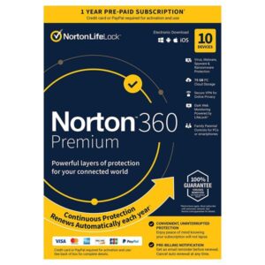 NORTON 360 PREMIUM 75GB ES 1 USER 10 DEVICE 12MO B