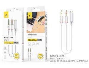 ONE+ CABLE AUDIO 2 JACK 3.55MM A JACK HEMBRA BLANC