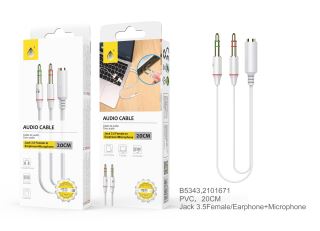 ONE+ CABLE AUDIO 2 JACK 3.55MM A JACK HEMBRA BLANC