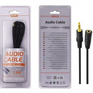 ONE+ CABLE AUDIO B5522 3.5MM MACHO/HEMBRA NEGRO