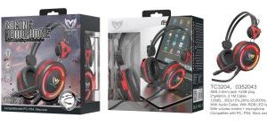 MTK CASCOS GAMING CON MICROFONO TC3204 ROJO/NEGRO