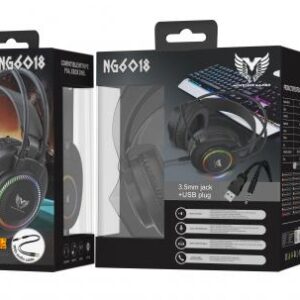 MTK CASCOS GAMING CON MICROFONO NG6018 NEGRO