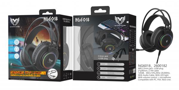 MTK CASCOS GAMING CON MICROFONO NG6018 NEGRO