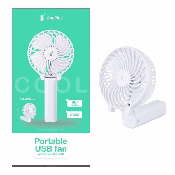 ONE+ VENTILADOR PORTATIL R6257 ARCO IRIS USB BLANC